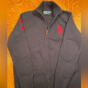 Polo by Ralph Lauren full zip sweater with oversized polo detail